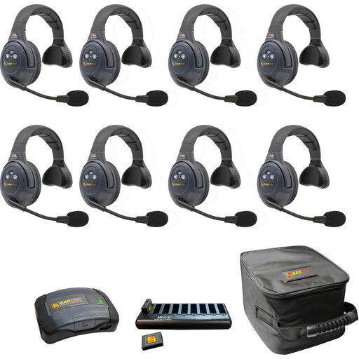 Eartec EVX8S-CM wireless intercom system with Com-Center for 8 users
