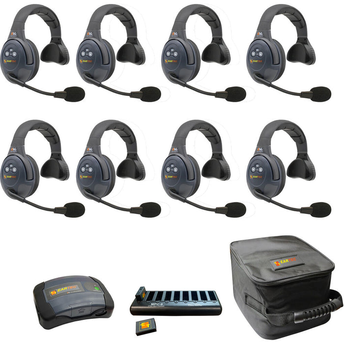 Eartec EVX8S-CM wireless intercom system with Com-Center for 8 users