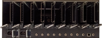EvertzAV UXP-FR9 Standard 4RU Rack Mountable Frame designed to house up to nine UXP AV Gateway modules for professional AV-over-IP installations.
