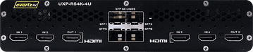 EvertzAV UXP-RS4K-4 Standalone IPMX Certified 10GE AV Quad Image Processor and Receiver for 4K AV-over-IP video processing and multi-window display applications.