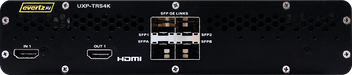 EvertzAV UXP-TRS4K Standalone AV Gateway for 4K UHD AV-over-IP distribution with HDMI connectivity and enterprise-grade network integration.