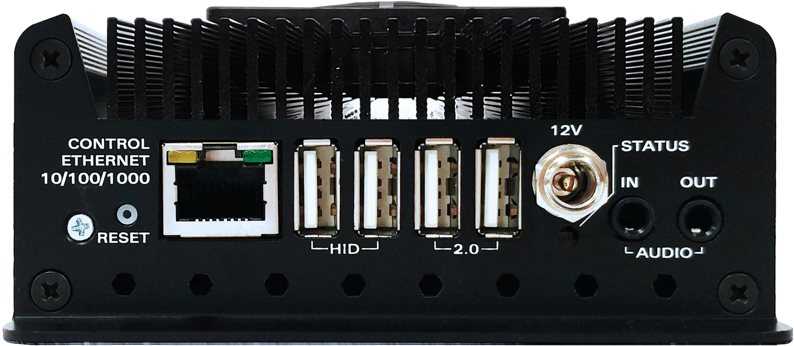 EvertzAV UXP-TRXS-UCPT Standalone IPMX Certified Transceiver Gateway with USB Capture for professional AV-over-IP and video conferencing applications.