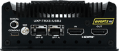 EvertzAV UXP-TRXS-USB2 Standalone IPMX Certified AV Gateway with USB 2.0 for professional AV-over-IP video, audio, USB extension, and control applications.