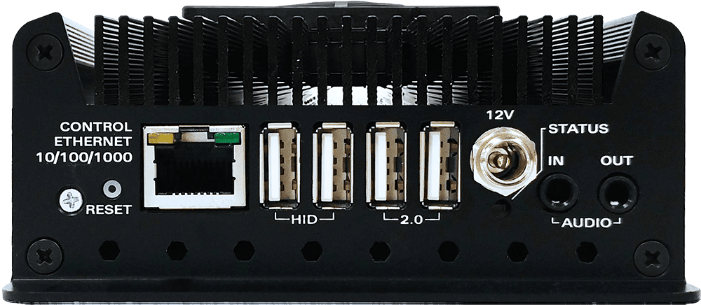 EvertzAV UXP-TRXS-USB2 Standalone IPMX Certified AV Gateway with USB 2.0 for professional AV-over-IP video, audio, USB extension, and control applications.