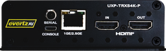 EvertzAV UXP-TRXS4K-P Standalone 4K60 AV Gateway with PoE+ for 4K60 AV-over-IP transport, encoding and decoding applications.
