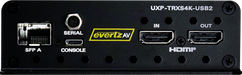 EvertzAV UXP-TRXS4K-USB2 Standalone IPMX Certified 4K60 AV Gateway with USB 2.0 for professional AV-over-IP applications.