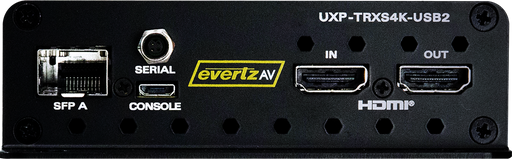 EvertzAV UXP-TRXS4K-USB2 Standalone IPMX Certified 4K60 AV Gateway with USB 2.0 for professional AV-over-IP applications.