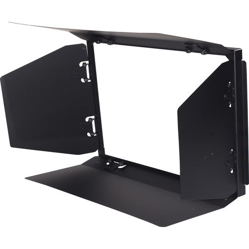 Fluotec 4-Leaf Barndoor Set mounted on StudioLED 450 LED light panel