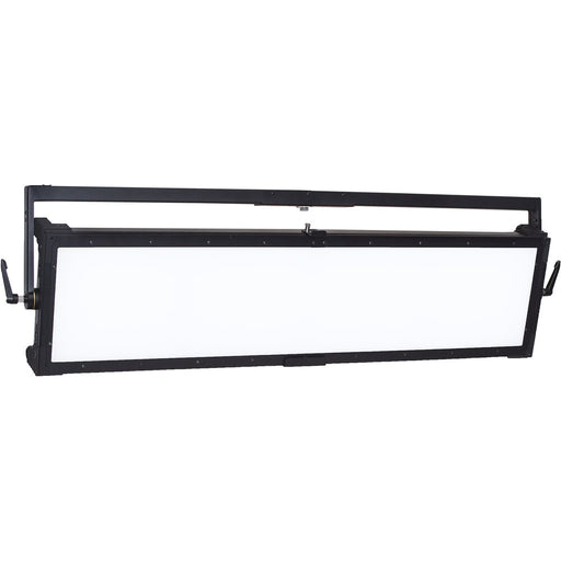 Fluotec Cinelight 200L 4x1 RGBWW LED panel with yoke for broadcast, film, and studio lighting applications.