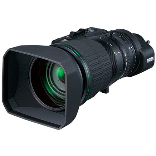 Fujinon 46x wide ENG 4K broadcast lens with optical image stabilization and motorized 2x extender for professional field production