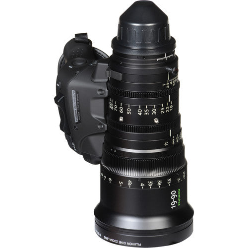 Fujinon Cabrio 19-90mm T2.9 cinema zoom lens with PL mount for film, television, documentary, and commercial production