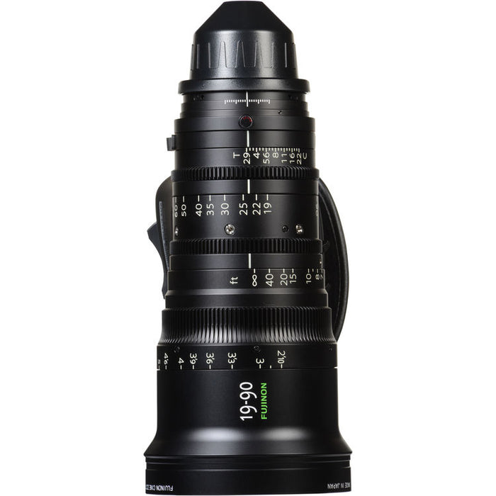 Fujinon Cabrio 19-90mm T2.9 cinema zoom lens with PL mount for film, television, documentary, and commercial production