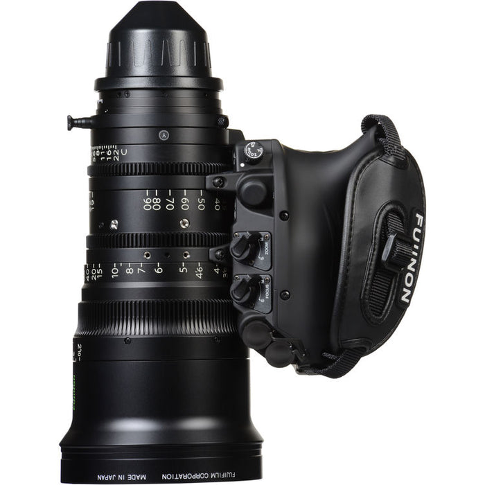 Fujinon Cabrio 19-90mm T2.9 cinema zoom lens with PL mount for film, television, documentary, and commercial production