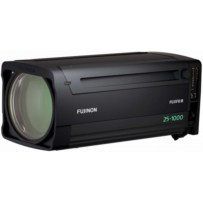 Fujinon Duvo 25-1000mm cinema box lens with PL mount for large-format live production, sports broadcasting, and cinematic applications