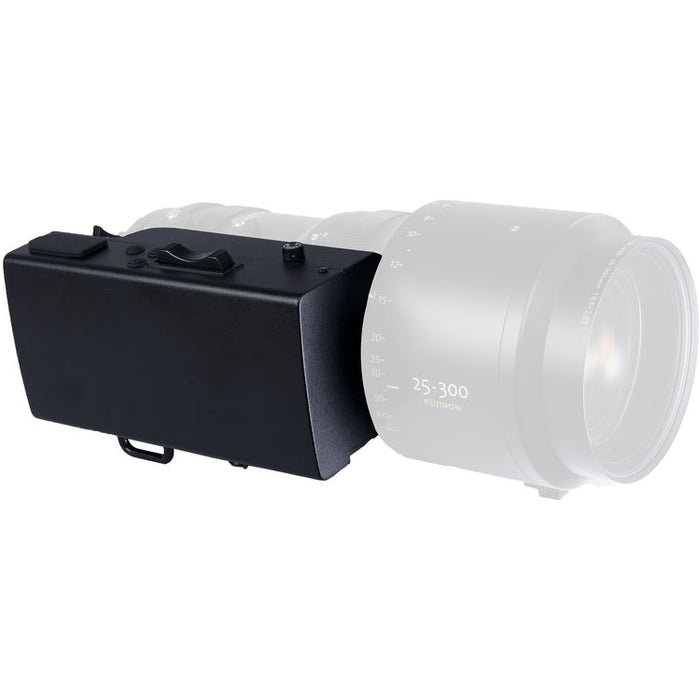 Fujinon ESM-15A-SA Digital Servo Unit for the Fujinon ZK12x25 Cine Zoom Lens providing precision electronic zoom, focus, and iris control for professional cinema production.