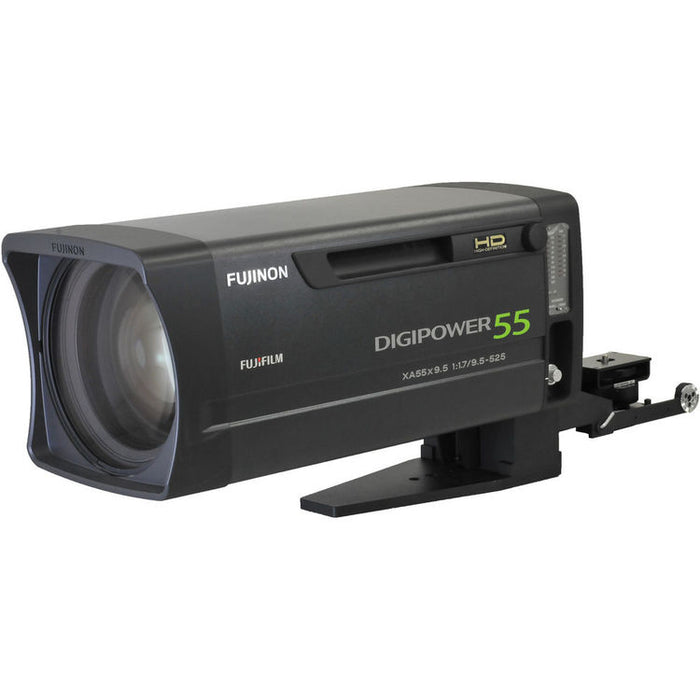 Fujinon XA55x9.5BESM-S5L 55x EFP broadcast box lens with lens support for 2/3-inch cameras