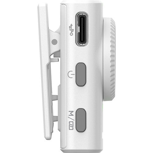 Hollyland LARK M2 DUO 2-person wireless microphone system in ivory white with compact transmitters and receiver