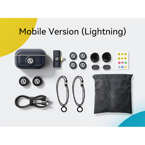 Hollyland LARK M2 DUO wireless microphone system with Lightning connector in shine charcoal