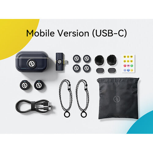 Hollyland LARK M2 DUO 2-person wireless microphone system with USB-C receiver in shine charcoal