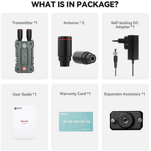 Hollyland Mars 4K wireless video transmitter with HDMI and SDI for real-time monitoring