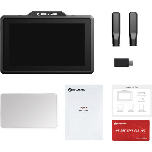 Hollyland Pyro 5 wireless transceiver monitor with bright touchscreen display for professional video monitoring