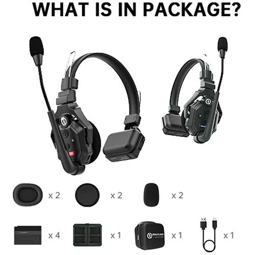 Hollyland Solidcom C1-2S full-duplex wireless DECT intercom system with two single-ear headsets