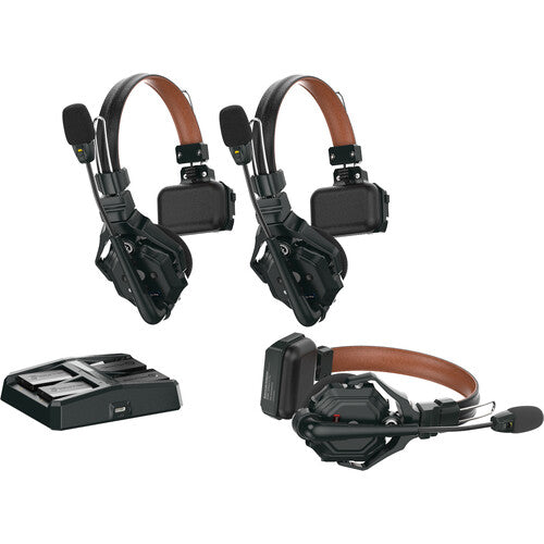 Hollyland Solidcom C1 Pro-3S full-duplex ENC wireless intercom system with three 1.9 GHz headsets