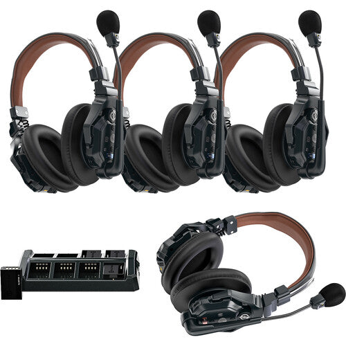 Hollyland Solidcom C1 Pro 4-Person Double-Ear Noise-Cancelling Wireless Intercom Headset System