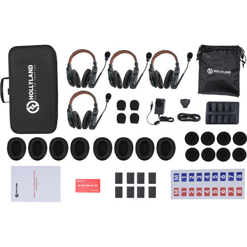Hollyland Solidcom C1 Pro 4-Person Double-Ear Noise-Cancelling Wireless Intercom Headset System