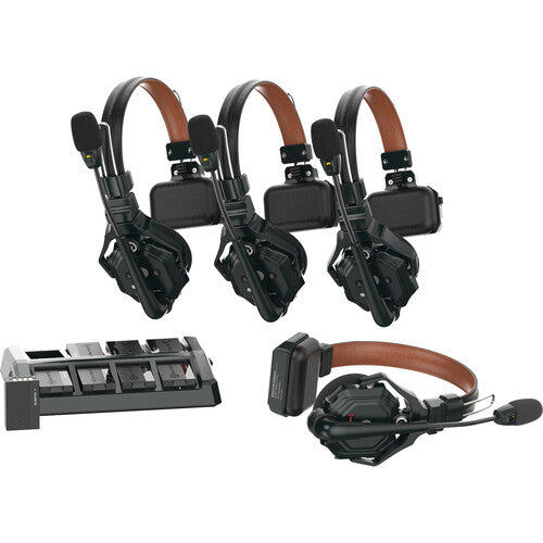 Hollyland Solidcom C1 Pro-4S full-duplex ENC wireless intercom system with three 1.9 GHz headsets
