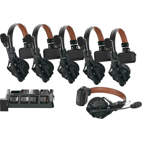 Hollyland Solidcom C1 Pro-6S full-duplex ENC wireless intercom system with three 1.9 GHz headsets