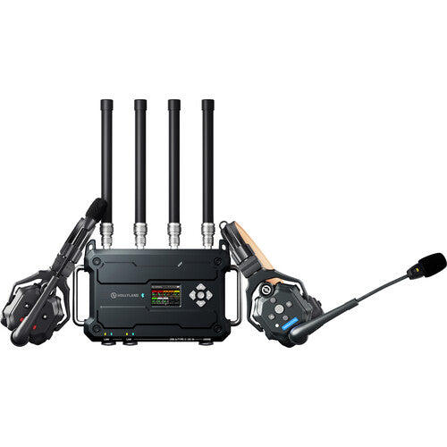 Hollyland Solidcom C1 Pro Roaming Hub 20S full-duplex wireless intercom system with 20 single-ear headsets and V-mount hub