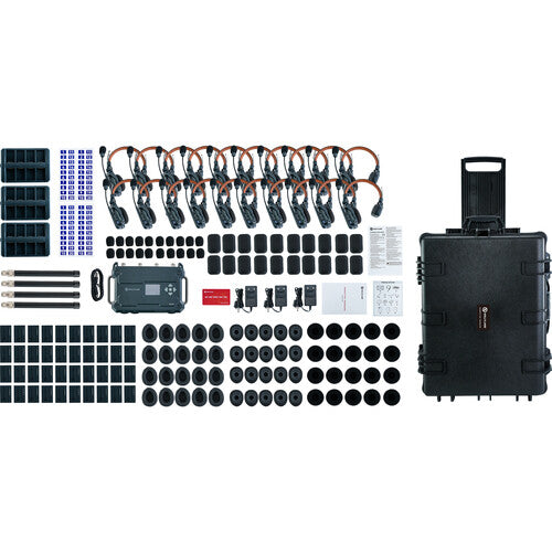 Hollyland Solidcom C1 Pro Roaming Hub 20S full-duplex wireless intercom system with 20 single-ear headsets and V-mount hub