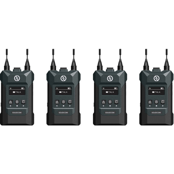 Hollyland Solidcom M1 full-duplex wireless intercom system with 4 beltpacks for professional production teams