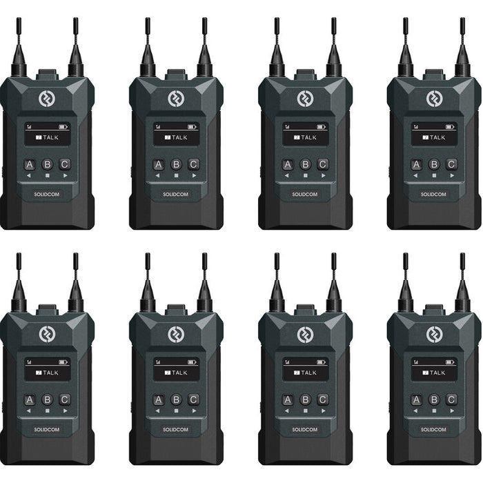 Hollyland Solidcom M1 full-duplex wireless intercom system with 8 beltpacks for professional production communication