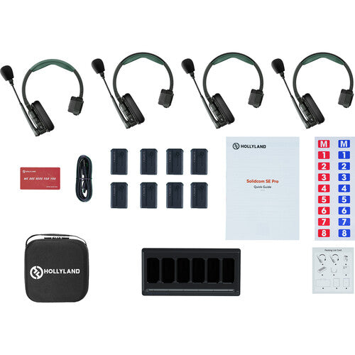 Hollyland Solidcom SE Pro 2S 1.9 GHz 2-person full-duplex single-ear wireless intercom system with master and remote headsets