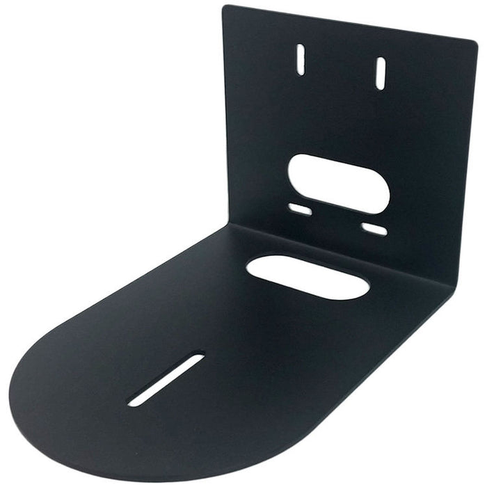 HuddleCamHD HCM-1 small black  universal wall mount bracket installed with a compact camera