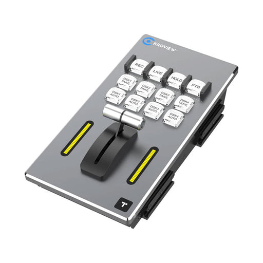 Kiloview DT-01 Take Deck professional NDI video switcher control panel with customizable keys and T-stick for seamless switching.