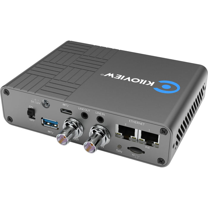 Kiloview N50 4K UHD HDMI to IP video encoder with low latency streaming capabilities.
