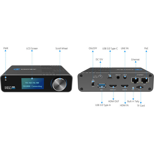 Kiloview N60 HDMI to NDI Converter, supporting 4K UHD video output, professional broadcast equipment.