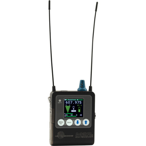 Lectrosonics M2Ra Digital IEM/IFB Receiver with OLED display and belt clip in B1C1 frequency band (537-691 MHz)
