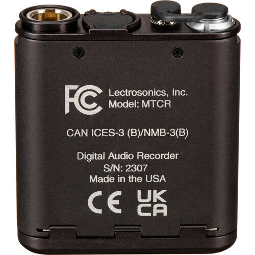 Lectrosonics MTCR miniature digital audio recorder with M152 lavalier microphone