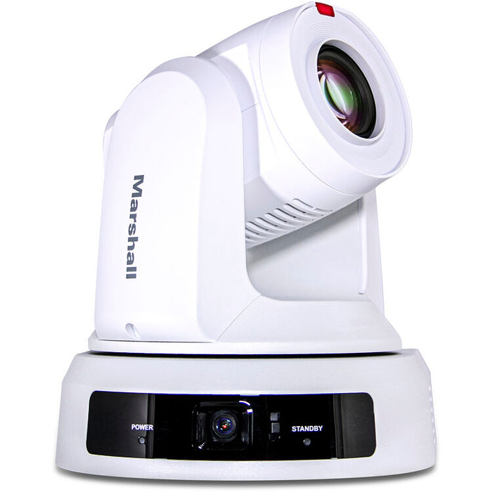 Marshall CV625 UHD 4K dual PTZ camera with 25x optical zoom in white housing