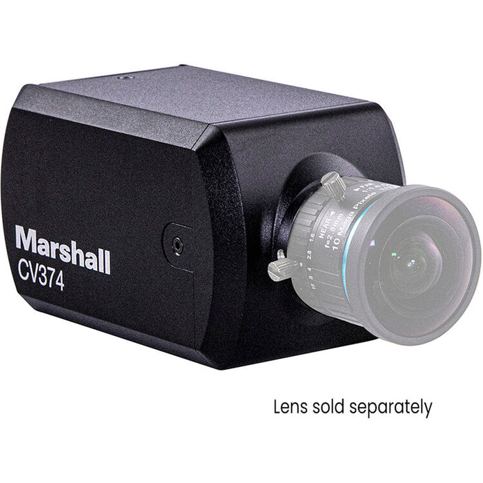 Marshall Electronics CV374 compact UHD 4K60 broadcast camera with NDI|HX3, SRT streaming, and HDMI output