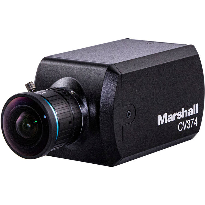 Marshall Electronics CV374 compact UHD 4K60 broadcast camera with NDI|HX3, SRT streaming, and HDMI output