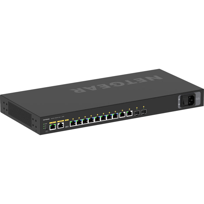 Netgear AV Line M4250-10G2XF-PoE+ (GSM4212PX) Front and Rear View