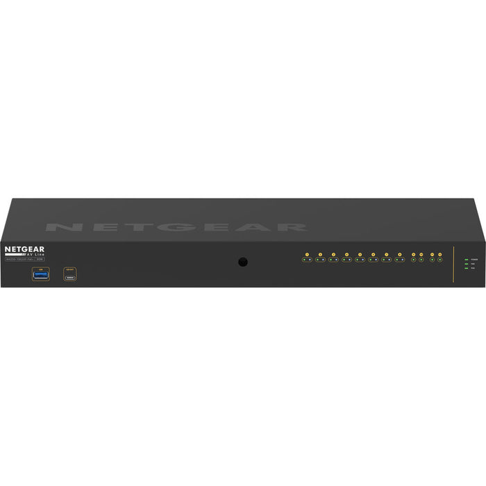 Netgear AV Line M4250-10G2XF-PoE+ (GSM4212PX) Front and Rear View
