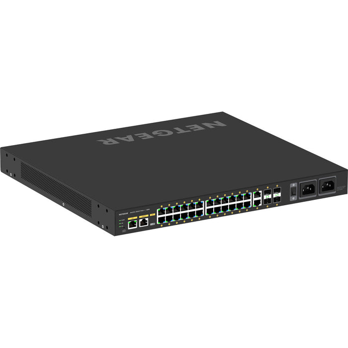 Netgear AV Line M4250-26G4F-PoE++ (GSM4230UP) Managed Switch front and rear view