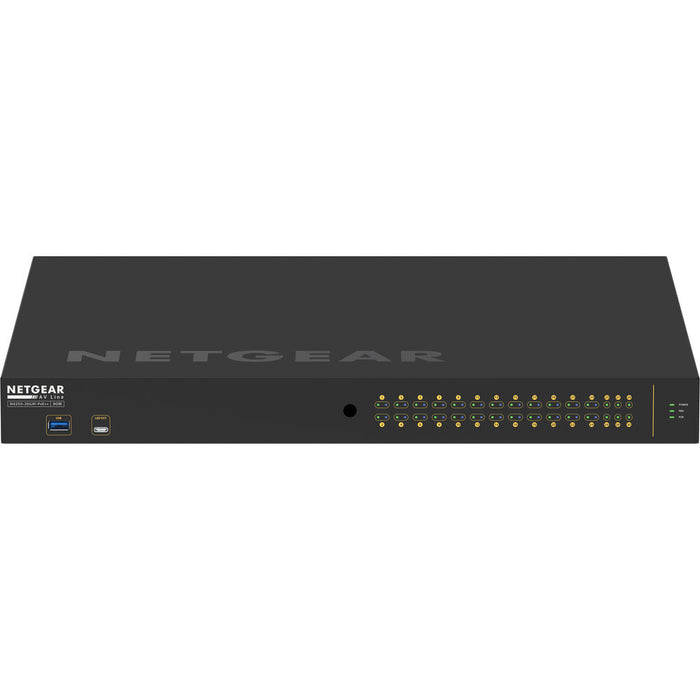 Netgear AV Line M4250-26G4F-PoE++ (GSM4230UP) Managed Switch front and rear view