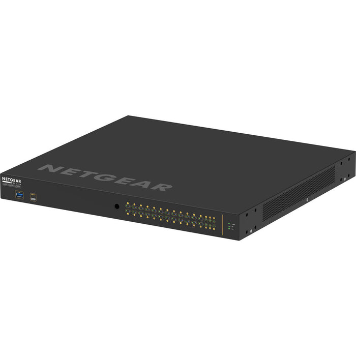 Netgear AV Line M4250-26G4F-PoE++ (GSM4230UP) Managed Switch front and rear view